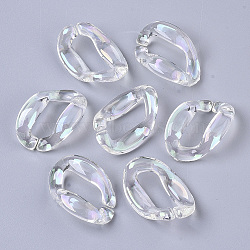 Transparent Acrylic Linking Rings, AB Color Plated, Quick Link Connectors, For Jewelry Curb Chains Making, Twis, Clear AB, 27.5x19x9mm, Inner Diameter: 6x16mm(PACR-R246-056)