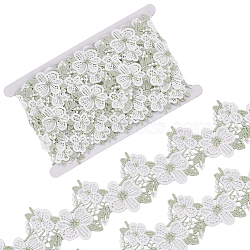 7.5 Yards Polyester Lace Trim Ribbon, Flower Pattern, Dark Sea Green, 2-1/8 inch(55mm)(OCOR-FG0003-06B)