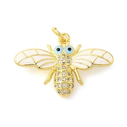 Rack Plating Brass Micro Pave Cubic Zirconia Pendants, with Enamel, Long-Lasting Plated, Lead Free & Cadmium Free, Dragonfly, Real 18K Gold Plated, 19x27.5x4mm, Hole: 3mm(KK-S396-63G)