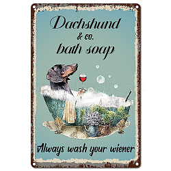Rectangle with Word Vintage Metal Iron Sign Poster, for Home Wall Decoration, Dog Pattern, 300x200x2.2mm(AJEW-WH0157-288)