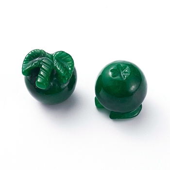 Natural Myanmar Jade/Burmese Jade Pendants, Dyed, Tomato, 14.5x15x15mm, Hole: 1.5mm