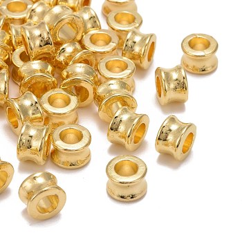 Tibetan Style Alloy European Beads, Large Hole Beads, Barrel, Golden, 8x5.5mm, Hole: 4mm