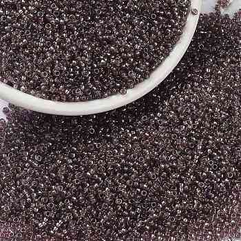 MIYUKI Round Rocailles Beads, Japanese Seed Beads, 15/0, (RR1836) Sparkling Lined Smoky Amethyst AB, 15/0, 1.5mm, Hole: 0.7mm, about 5555pcs/10g