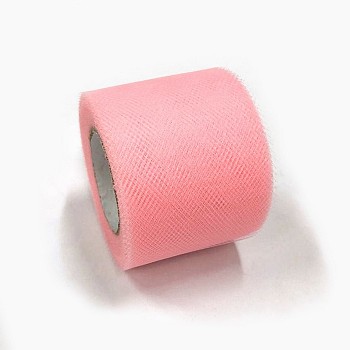 Deco Mesh Ribbons, Tulle Fabric, Tulle Roll Spool Fabric For Skirt Making, Pink, 2 inch(5cm), about 25yards/roll(22.86m/roll)
