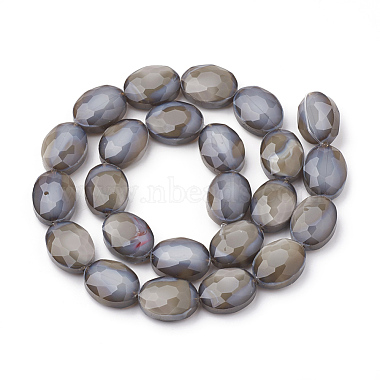 Chapelets de perles en verre opaque de couleur unie(GLAA-N032-02G)-2