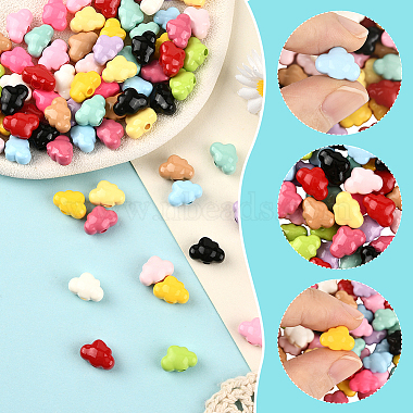 84Pcs 14 Colors Baking Paint Opaque Acrylic Beads(FIND-SC0020-83)-3
