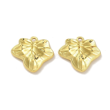 Real 18K Gold Plated Leaf 304 Stainless Steel Pendants