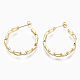 Boucles d'oreilles en laiton semi-circulaire micro pave zircone cubique clair(EJEW-N015-01)-2