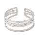 304 Stainless Steel Multi Line Cuff Bangles for Women(BJEW-L682-004P)-1