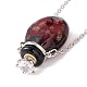 Glass Perfume Vial with Crown Pendant Necklace(NJEW-H218-01D)-5