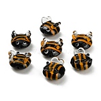 Handmade Lampwork Beads, Bees, Dark Orange, 14.5~15x14.5~15x11~12mm, Hole: 1.5~1.6mm(LAMP-D008-01)