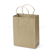 Pure Color Paper Bags, Gift Bags, Shopping Bags, with Handles, Rectangle, BurlyWood, 28x21x11cm(CARB-L003-02D)