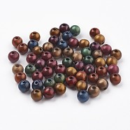 Acrylic Beads, Imitation Tiger Eye Beads, Round, Mixed Color, 7~7.5mm, Hole: 1.8mm, about 1900pcs/500g(MACR-E025-21-8mm)