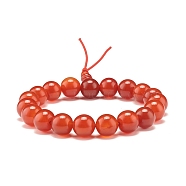 Natural Carnelian Round Beads Stretch Bracelet, Calabash Mala Beads Bracelet for Women, Inner Diameter: 2-1/8 inch(5.4cm)(BJEW-JB07235-04)