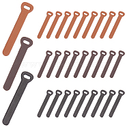 WADORN 30Pcs 3 Colors Imitation Leather DIY Zipper Puller Tabs, for Luggage, Purse Accessories, Mixed Color, 6.7x0.85~1.5x0.17cm, Hole: 8x4mm, 10pc/color(DIY-WR0003-78)