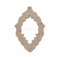 Imitation Leather Big Pendants, Rhombus, Wheat, 63x37x1.5mm, Hole: 1mm(FIND-N001-07)