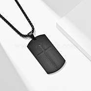 Stainless Steel Military Tag Necklaces, Cross Pendant Necklaces for Men(KD7278-3)