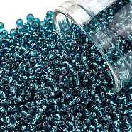 TOHO Round Seed Beads, Japanese Seed Beads, (23BD) Aqua Silver Lined, 11/0, 2.2mm, Hole: 0.8mm, about 5555pcs/50g(SEED-XTR11-0023BD)