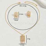 Elegant and Simple 18K Gold Plated Floral Pendant Necklace Earrings Set(YL8546-1)