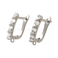 Rack Plating Brass Hoop Earring Findings, Long-Lasting Plated, Lead Free & Cadmium Free, Platinum, 18x11.5x3.5mm, Hole: 1.2mm, Pin: 0.8x11mm(EJEW-H143-03P)