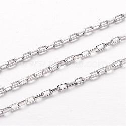 304 Stainless Steel Box Chains, Unwelded, for Jewelry Making, Stainless Steel Color, 4x2x1mm(CHS-K004-02P-1mm)