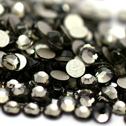 Glass Flat Back Rhinestone, Grade A, Back Plated, Faceted, Half Round, Black Diamond, 3.8~4mm, about 1440pcs/bag(RGLA-C002-SS16-215)