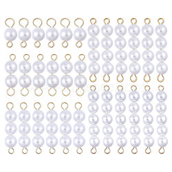 30Pcs 5 Styles Round Shell Pearl Connector Charms, with 304 Stainless Steel Loops, Stainless Steel Color, 14~37mm, Hole: 2.5~2.7mm, 6pcs/style(PALLOY-CA00023)