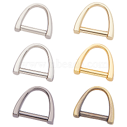 BENECREAT 36Pcs 6 Colors Zinc Alloy D Rings, Buckle Clasps, for Webbing, Strapping Bags, Garment Accessories, Mixed Color, 12x13x3mm, Hole: 8X8mm, 6pcs/color(FIND-BC0001-65)