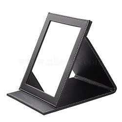 PU Leather Mirrors, Rectangle, Black, 23x18.1x2.1cm(MJEW-D002-01)