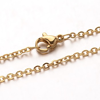304 Stainless Steel Cable Chain Necklaces, with Lobster Claw Clasps, Golden, 19.7 inch(50cm)