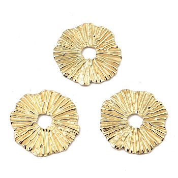 Ion Plating(IP) 316 Stainless Steel Pendants, Laser Cut, Flat Round Charm, Real 24K Gold Plated, 17x1mm, Hole: 3.5mm