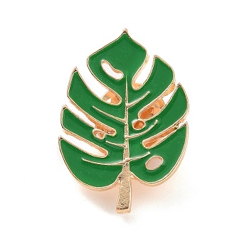 Enamel Pin, Alloy Enamel Brooch for Backpack Clothes, Monstera Leaf, 28.5x20x1.7mm