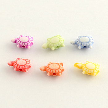 Craft Style Acrylic Beads, Tortoise, Mixed Color, 12x8x5mm, Hole: 2mm, about 2300pcs/500g
