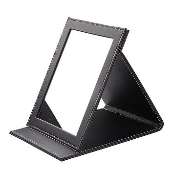 PU Leather Mirrors, Rectangle, Black, 23x18.1x2.1cm