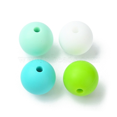 Round Food Grade Eco-Friendly Silicone Focal Beads(SIL-F003-01E)-2