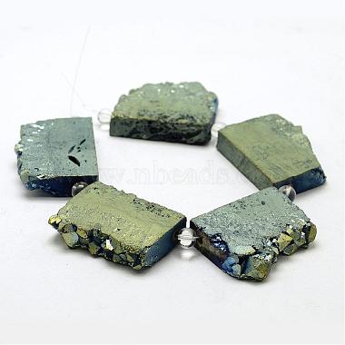 電気メッキ天然石ドゥルージークリスタルビーズ連売り(G-N0257-06)-2
