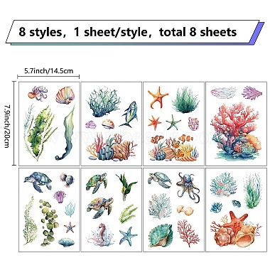 8 Sheets 8 Styles PVC Waterproof Wall Stickers(DIY-WH0345-099)-2