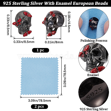 1pc 925 perles européennes en argent sterling(FIND-BBC0002-93)-2