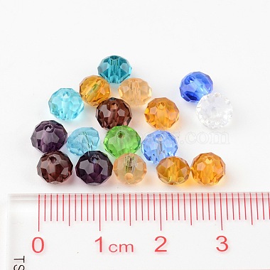 Faceted Rondelle Transparent Glass Beads(GLAA-R152-6mm-M1)-4