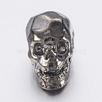 Alloy Beads, Skull, Gunmetal, 12x7x9.5mm, Hole: 1.2mm(X-PALLOY-F143-04B)