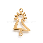 201 Stainless Steel Laser Cut Connector Charms, Virgin Links, Golden, 18x10.5x1mm, Hole: 1.4mm(STAS-R132-11G)
