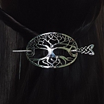 Alloy Hair Forks, Viking Hair Accessories for Women, Oval, Antique Silver, 90mm(PW-WG1E377-02)
