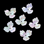 Plastic Bead Caps, 3-Petal Flower, White, 21.5x21.5x8.5mm, Hole: 1.8mm(KY-Z002-05B)