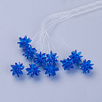Glass Woven Beads, Flower/Sparkler, Made of Horse Eye Charms, Royal Blue, 13mm(EGLA-L014-21P)