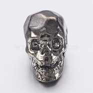 Alloy Beads, Skull, Gunmetal, 12x7x9.5mm, Hole: 1.2mm(X-PALLOY-F143-04B)