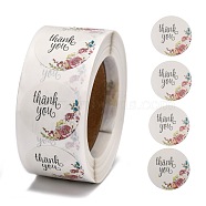 DIY Scrapbook, 1 Inch Thank You Stickers, Decorative Adhesive Tapes, Flat Round with Word Thank You, Colorful, 25mm, about 500pcs/roll(DIY-L028-A21)