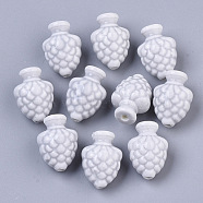 Handmade Porcelain Beads, Bright Glazed Porcelain Style, Pine Cone, Gainsboro, 19x14x12mm, Hole: 2mm(PORC-T005-006I)