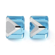 K9 Glass Imitation Austrian Crystal Beads, No Hole, Square, Deep Sky Blue, 8x8x8mm(GLAA-P069-01C-202)