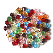 Imitation Austrian Crystal Beads, Grade AAA, Faceted, Bicone, Mixed Color, 4x4mm, Hole: 0.7~0.9mm(SWAR-F022-4x4mm-M)