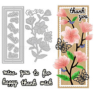 2Pcs 2 Styles Carbon Steel Cutting Dies Stencils, for DIY Scrapbooking, Photo Album, Decorative Embossing Paper Card, Matte Platinum Color, Flower Pattern, 15.2~16.4x6.4~7.8x0.08cm, 1pc/style(DIY-WH0309-511)